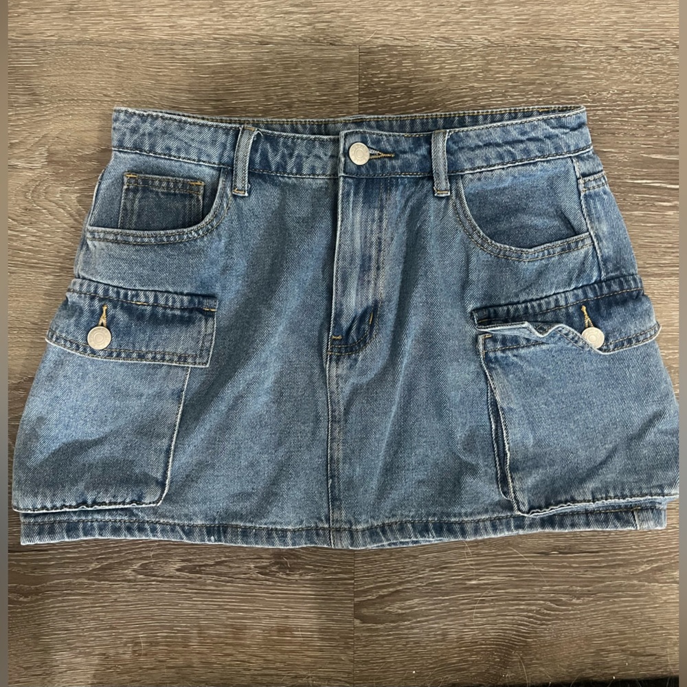 Mini denim skirt